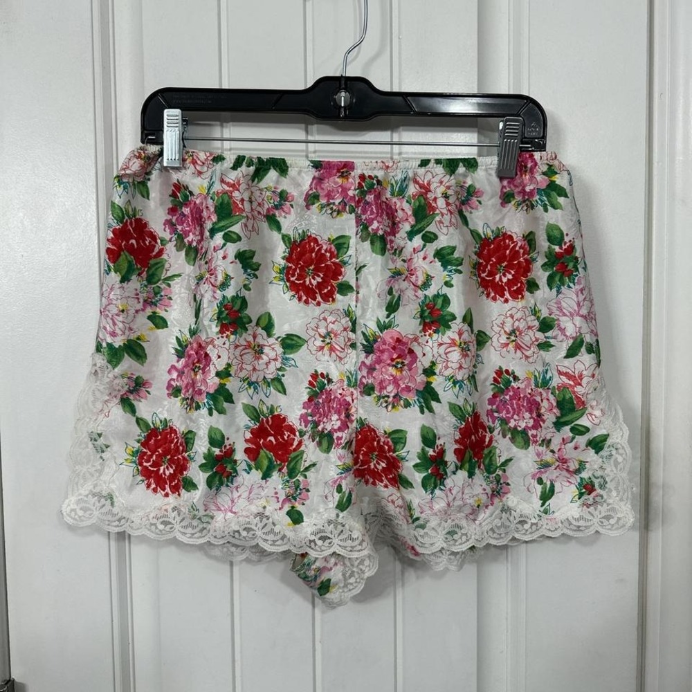 Victoria's Secret Gold Label Floral Lounge Shorts Lace Trim Pajama Shorts Medium